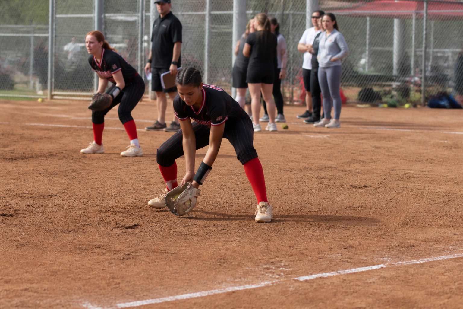 Las Vegas Blast players take infield reps as coaches prep families for a showcase and recruiting weekend.