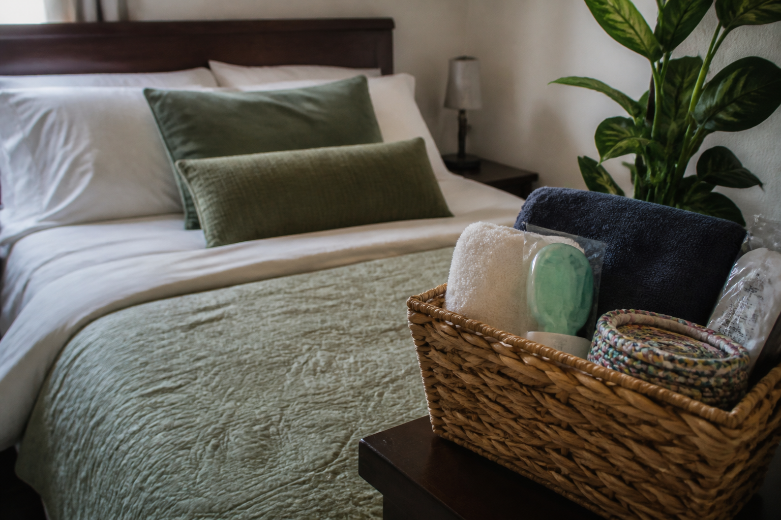 A neatly made bed in Las Vegas housing for trafficking survivors at Destiny House, ready for no-charge transitional housing.